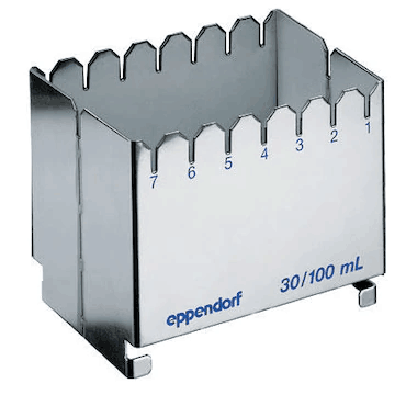 德國艾本德（Eppendorf）ReservoirRack,用于存放10mL、30mL和100mL試劑槽。最多可以放置7個試劑槽模塊或試劑槽